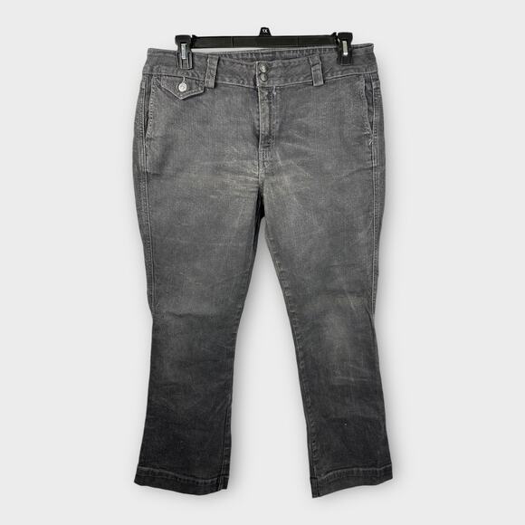 Levis Womens size 12 Calvary Charcoal Black Boot Cut Denim Jeans Flap Pockets - Picture 1 of 10